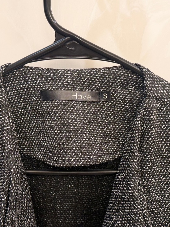 Have Women’s Metallic Textured Open-Front Blazer – Chic Waterfall Drape - Picture 2 of 6